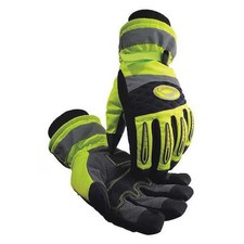 Caiman 2991-5 Hi-Vis Cold Protection Gloves, Synthetic Leather Palm, Heatrac