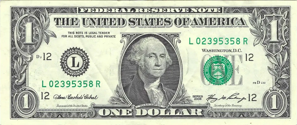 $1 2006 Small Size Federal Reserve Note, Reverse Off-Set Printing Error - Image 2 of 2