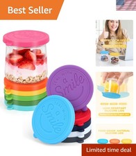 Oui Yogurt Jar Lids Silicone, 12 Pack Leak Proof and Reusable Oui Lids for 5o...