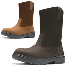 NINGO Men Steel Toe Waterproof Wellington Work Boot Full-Grain Leather Safety Sh