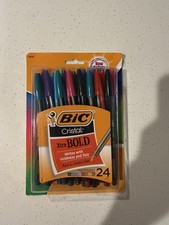 BIC Cristal Xtra Bold Ballpoint 24 Count Pack of 1 , Vivid Assorted Ink