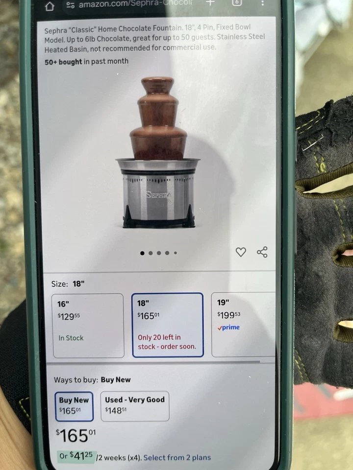 Совершенно новый шоколадный фонтан фондю SEPHRA Elite 18 дюймов - Изображение 3 из 4