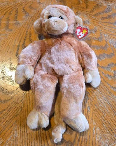 Vintage 1998 Ty Beanie Buddies 13” Bongo the Monkey Brown Plush Soft Large Buddy