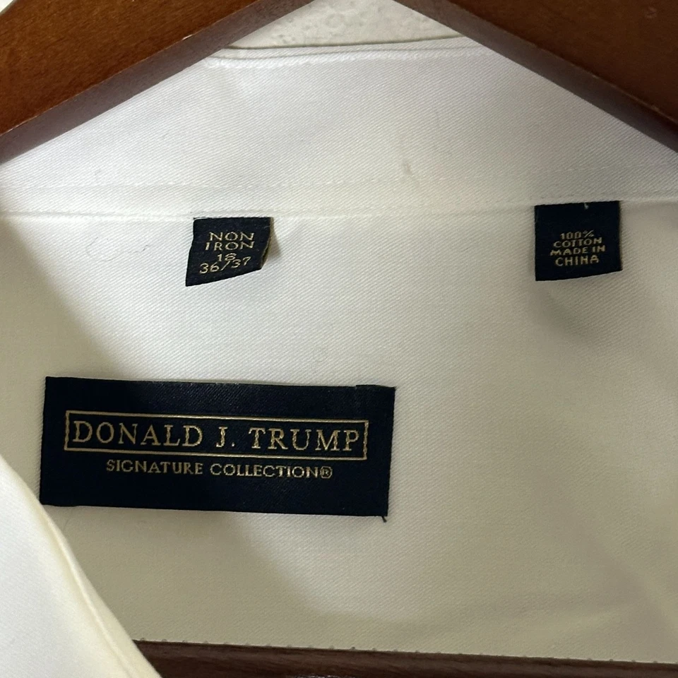 Новый с Ярлыками Donald J Trump подпись коллекции мужчин XL платье рубашка белый Prep США - Изображение 4 из 4