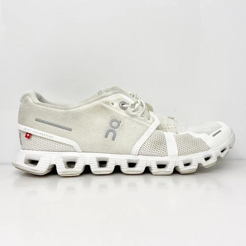 On Womens Cloud 5 White Running Shoes Sneakers Size 8