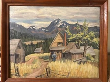 1940s Original Oil Art By Olive Bristol Of "Womens Painters Of Washington"