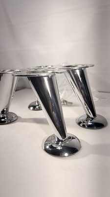 Vintage Sat Modern Chrome Furniture Legs Angled U