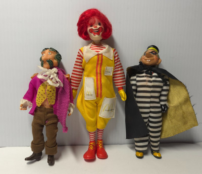 Vintage 1976 Remco Mcdonald's Ronald Mcdonald Hamburglar Crook Lot McDonaldland