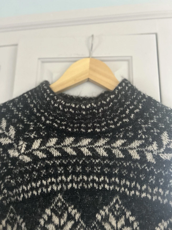 Vestido suéter Style & Co Super Some feminino nórdico acrílico preto tamanho GG - Imagem 4 de 4