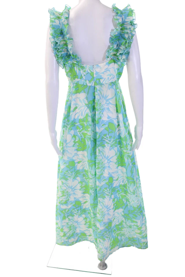Женский макси-сарафан Lilly Pulitzer синий цветочный с v-образным вырезом без рукавов размер 8 - Изображение 3 из 4