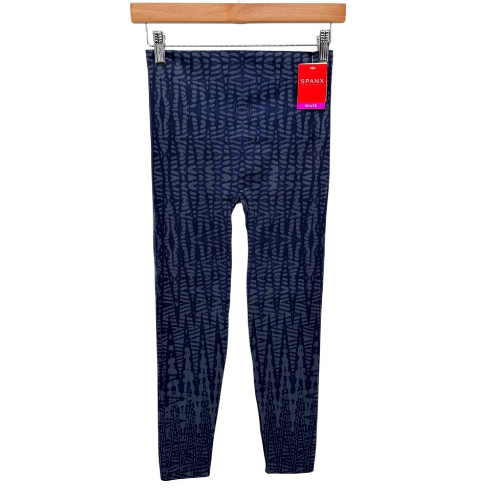 Leggings SPANX Look At Me Now Sin Costuras L Indigo Geo Estampado Alto Elastizados Nuevos con Etiquetas Foto 2 de 4