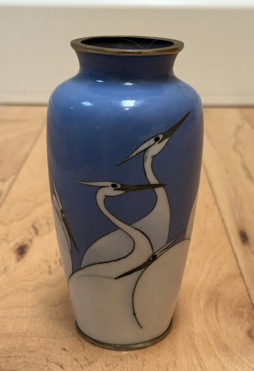 蓝色日本古董花瓶| eBay