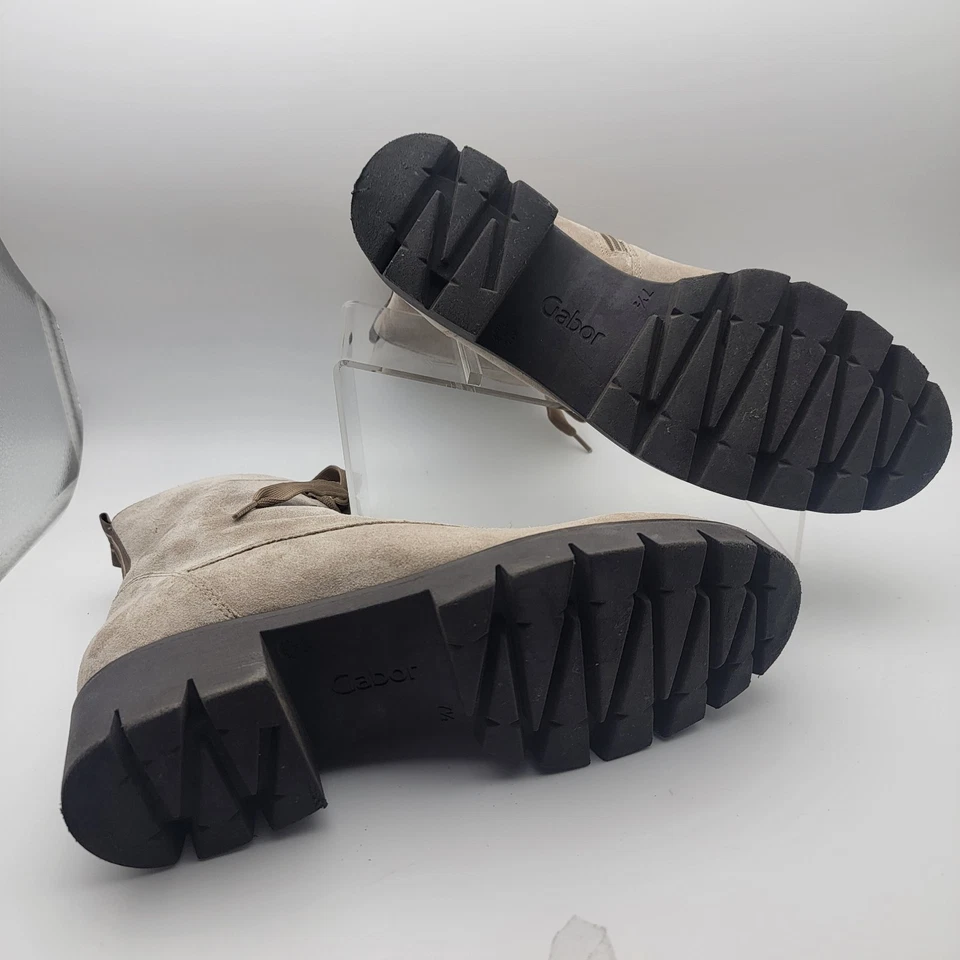 BOTAS GABOR 91.711 EM PALMILHA REMOVÍVEL DE CAMURÇA DO DESERTO, BOTA DE COMBATE AMARRADA TAMANHO 7 1/2 - Imagem 4 de 4