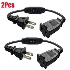 2pcs Polarized Extension Cord On Off Switch 2 Prong Extension Cord with Switch