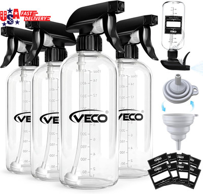 500Ml (17Oz) Graduated Spray Bottles, 4-Pack   360° Any-Angle Spraying for Easy