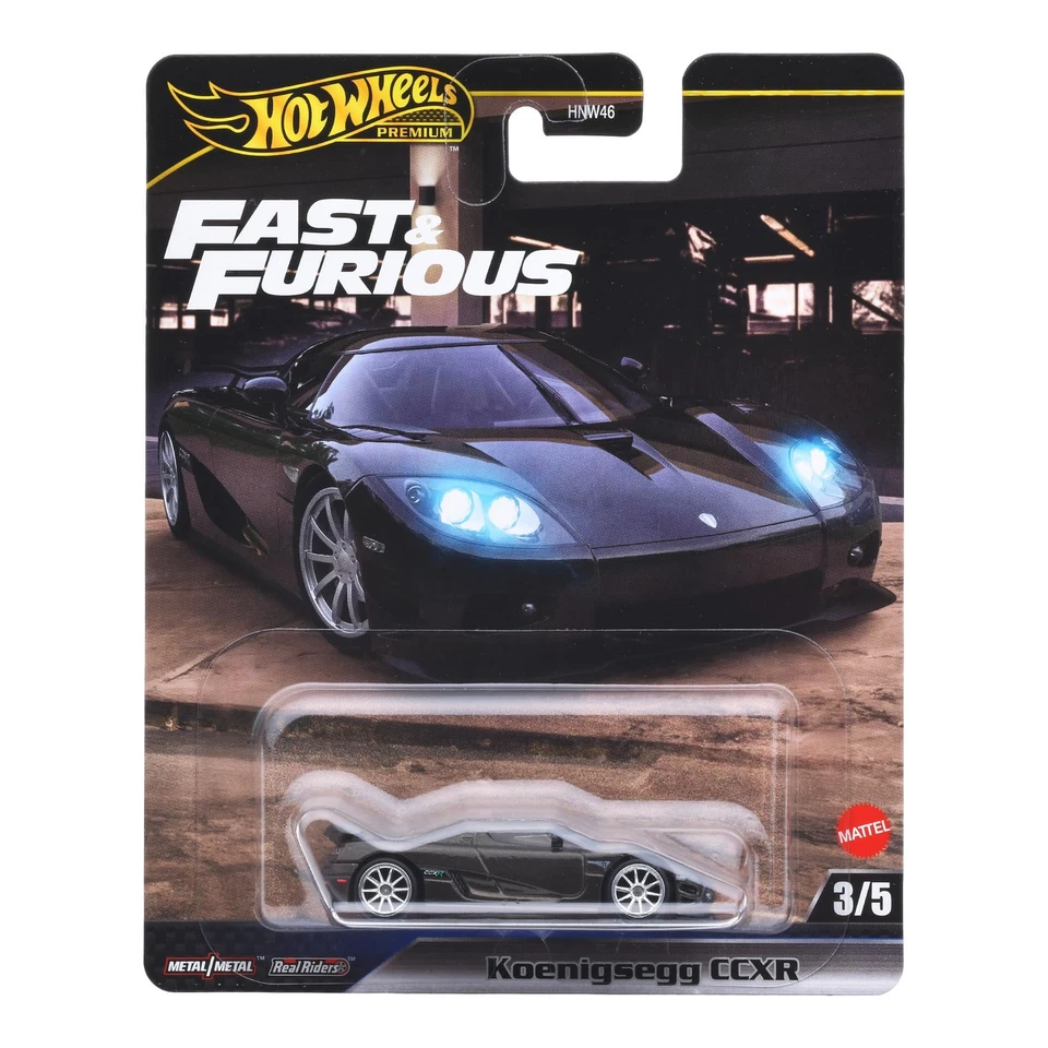 Mini coche de juguete negro Hot Wheels Fast & Furious Koenigsegg CCXR Foto 4 de 4