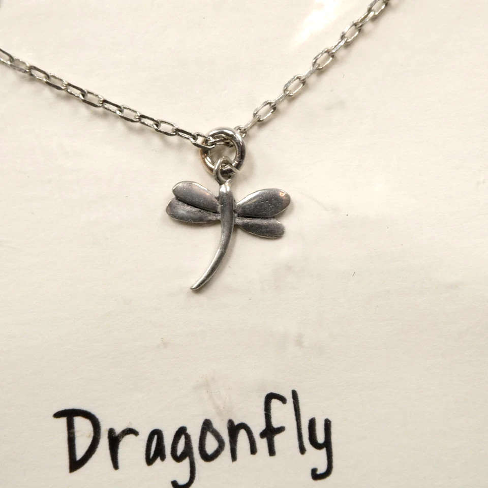 Collar con dije de libélula colgante de peltre bueno mayor Foto 4 de 4