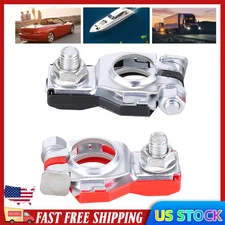2X US Car Battery Terminal Clamp Connectors Positive Negative Release Disconnect