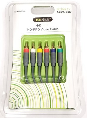 XBOX 360 HD-PRO Audio Video AV Component cable for HDTV (Gold Connectors) ezGear