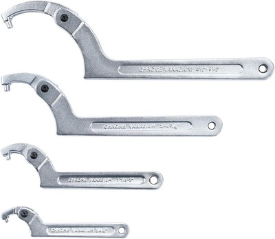 4 Pieces Adjustable Pin Spanner Wrench Tool Set, Vehicles (Round Head)