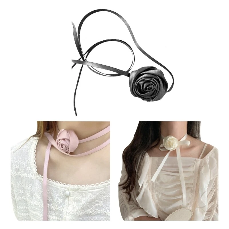 Flower Collar Chain Punk Choker Chain Necklace Costume Party Prom Vampire Choke