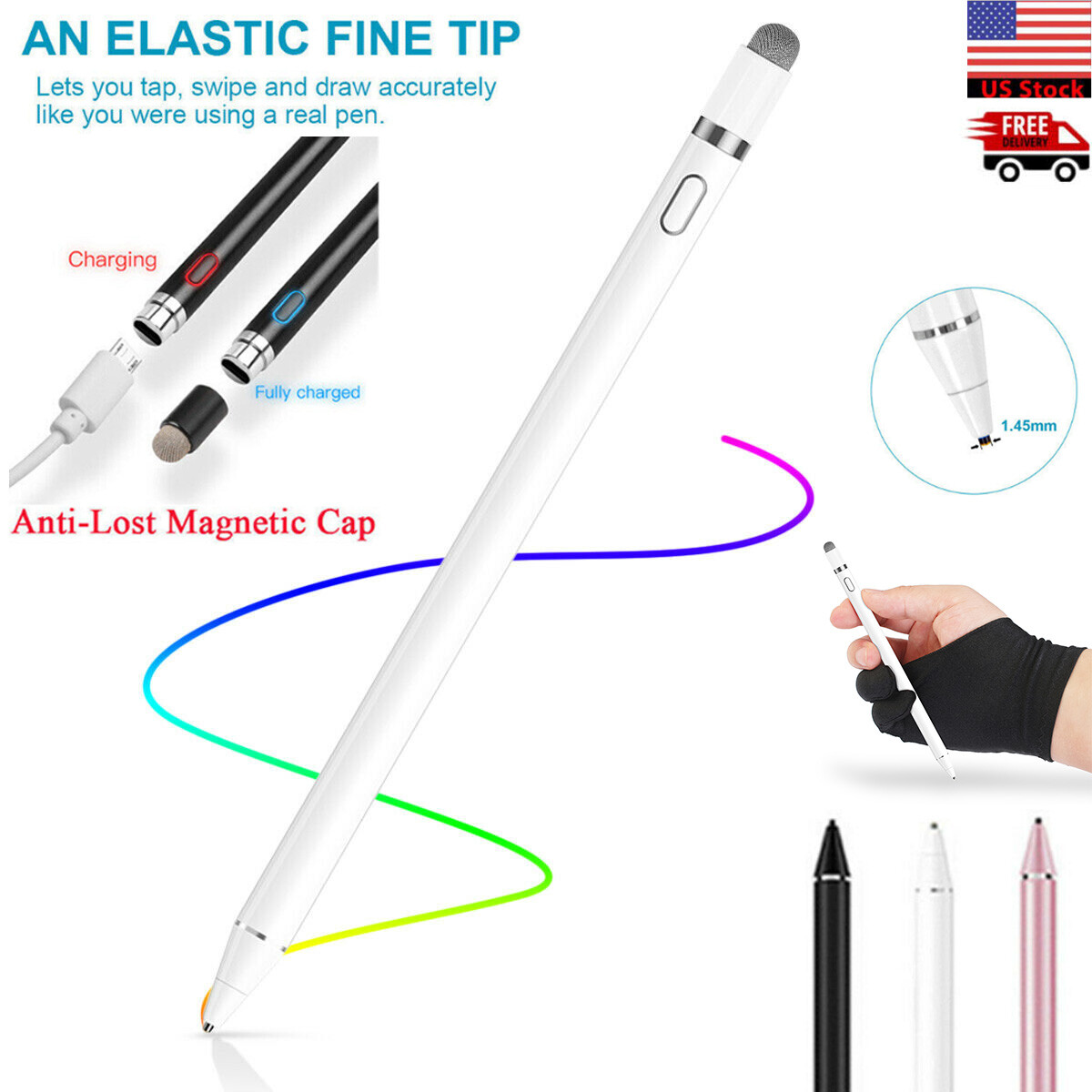 Sensitive Rechargeable Touch Screen Stylus Pencil Pen For Tablet iPad  iPhone PC