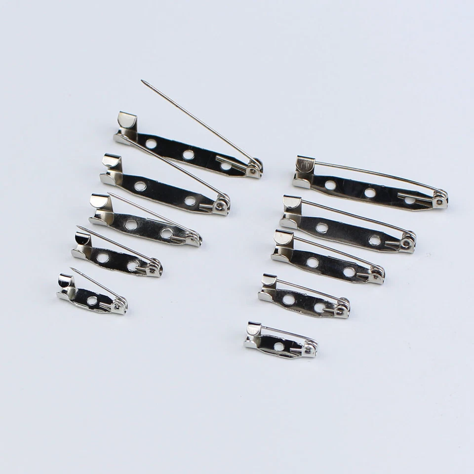 50pcs 15 20 25 30 35mm Brooch Base Pins Safety Pins Brooch Settings Blank Base - Image 2 of 4