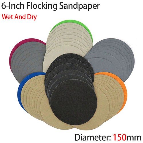 6-Inch Flocking Disc Sandpaper Hook&Loop 1500~10000 Grit Wet &Dry Diameter 150mm