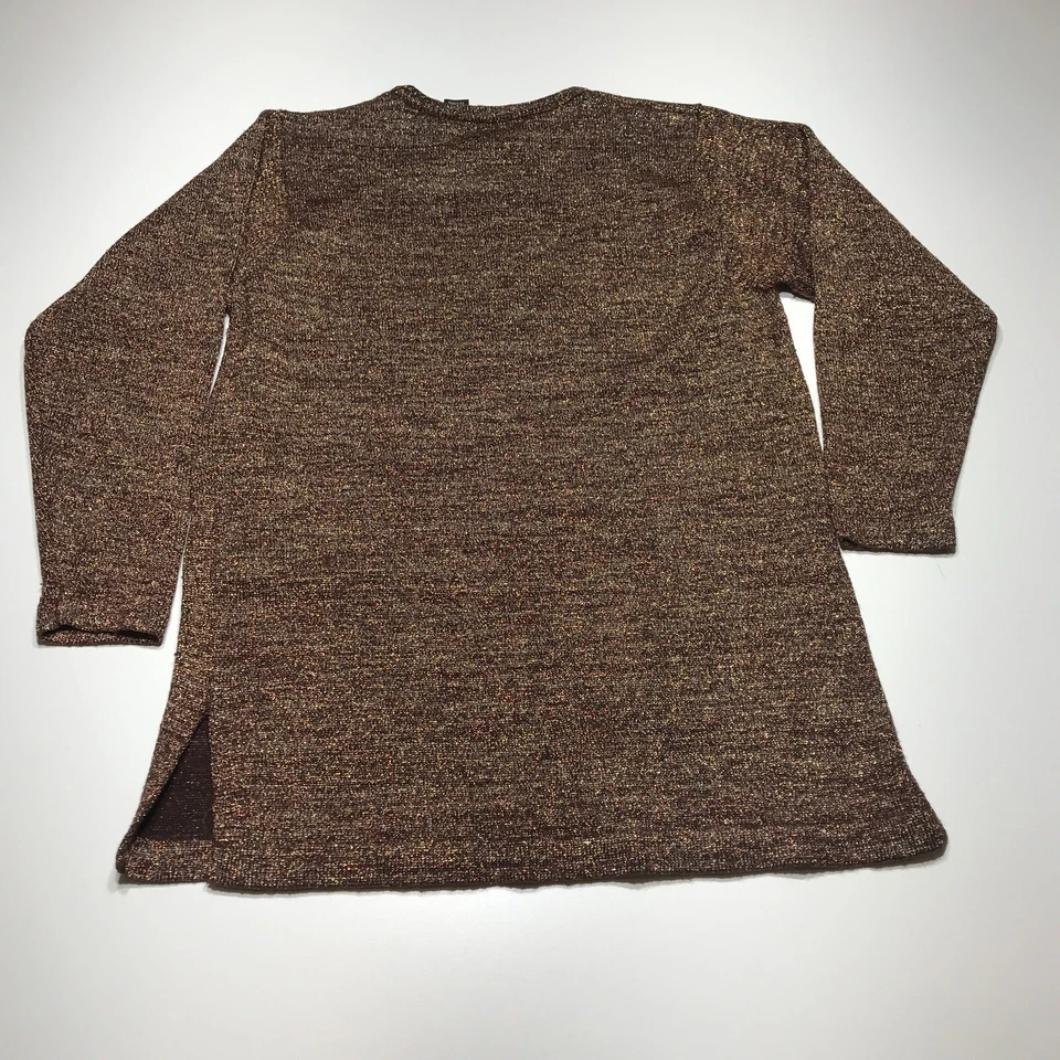 Suéter Jeanne Pierre Mujer Talla Mediana Dorado Cobre Brillante Pullover Lana de Cordero Foto 2 de 4