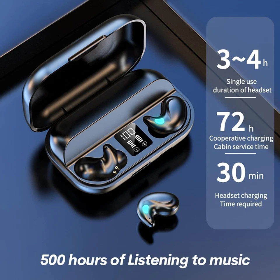 X57 Invisible Sleep Wireless Earphone Waterproof Earbuds bluetooth 5.3 feather - Image 2 of 4
