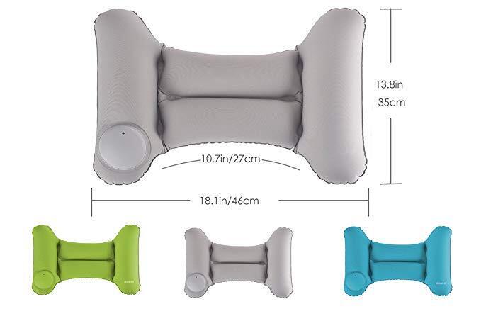 Inflatable Travel Pillow for Neck Support - Soft Headrest for Car & Plane