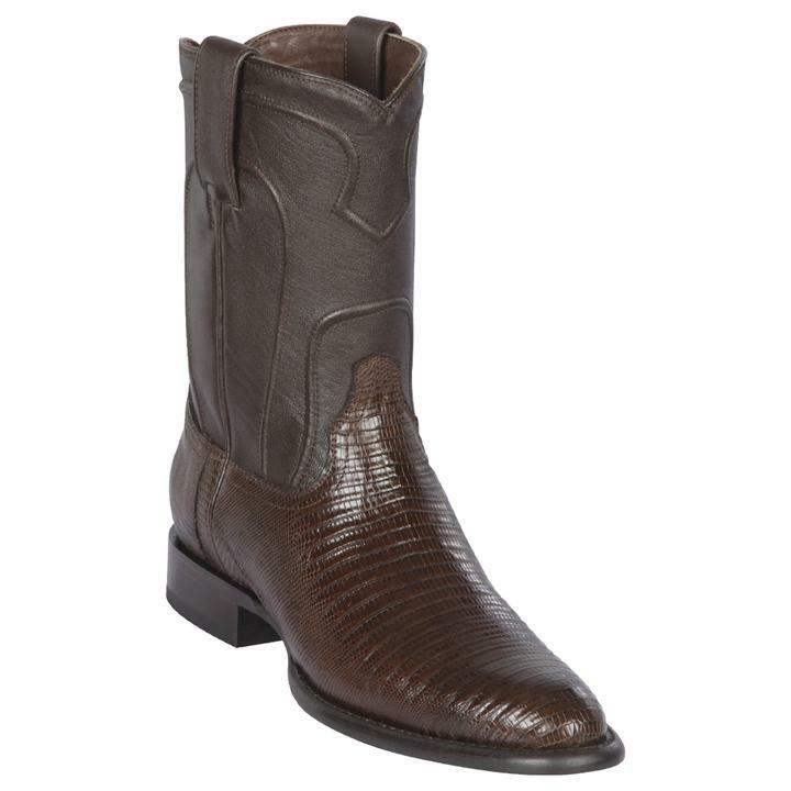 Los Altos Genuine BROWN Teju Lizard Roper WESTERN Boot Round Toe EE 690707