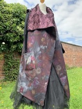 Artist Watercolour Painting Igor Dobranic Reversible Fur Sleeveless Coat 16 18