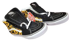 NEW NIB youth size 5 women's 6.5 vans sk8 SKATE hi TOP sunflowers yellow-black