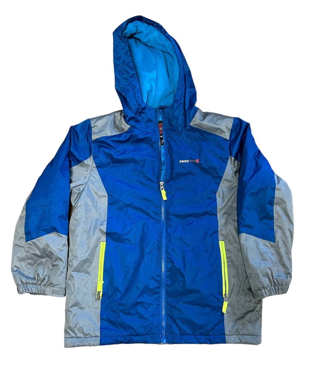 Swiss tech Jacket Youth XL 14/16 Full Zip Hooded Winter Coat Blue