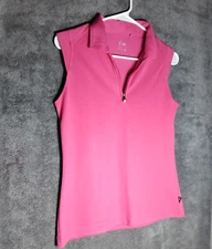 Nivo Sports Womens Tank Top Size S Pink Gum Sleeveless Zip activewear