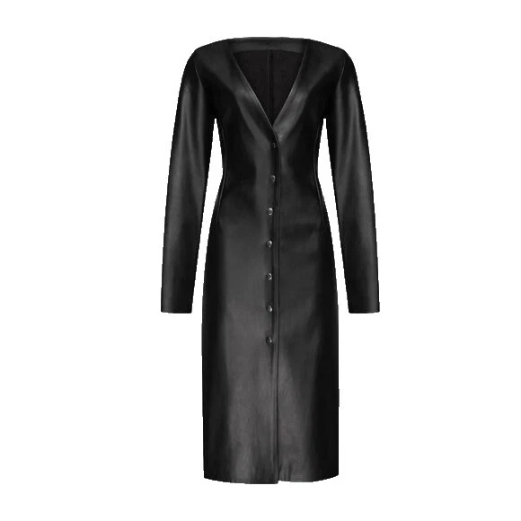 Faux Leather Long Sleeve Dresses for Women