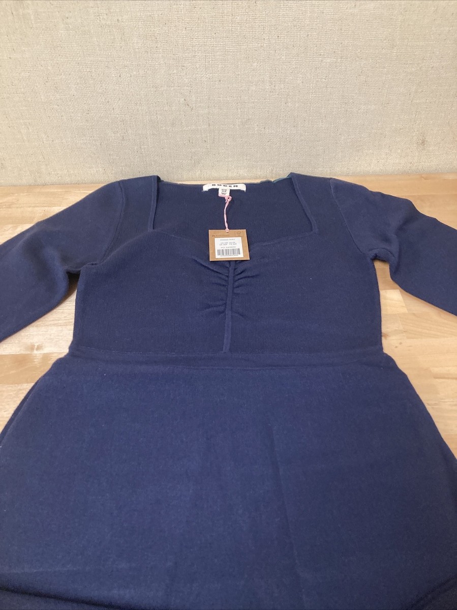 boden square neck knitted dress New Boden Sweetheart MIDI Knitted Dress D0560 NAV Size: 6R