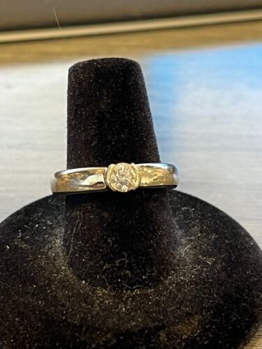 Tiffany & Co. Etoile Semi Bezel Diamond Solitaire Engagement Ring Platinum .37ct - Picture 1 of 6