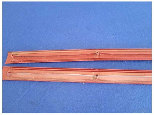 1987-1993 Ford Mustang GT LX 5.0L Pair of Door Sill Scuff Plates Red Trim 2298 - Picture 8 of 12