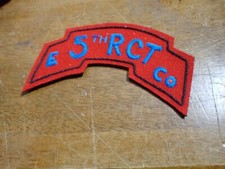 U S ARMY KOREAN WAR Company E of the 5th Regimental Combat Team  PATCH B0X T#109