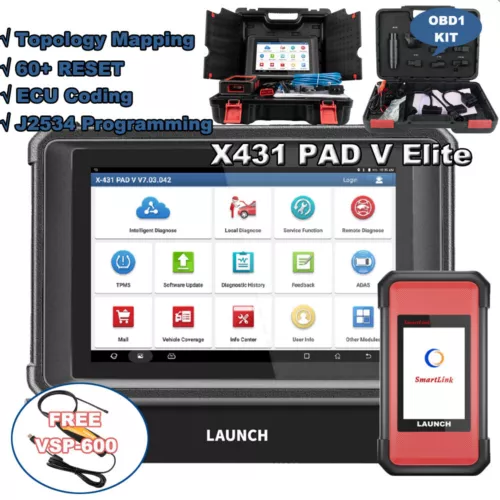 LAUNCH X431 PAD V VII PRO5 Car Diagnostic Scanner Tool J2534 Key Programming - Picture 22 of 74