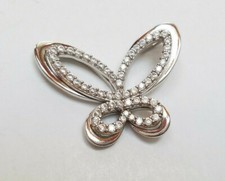 BUTTERFLY FINE 925 STERLING SILVER CUBIC ZIRCONIA CZ STONE NECKLACE PENDANT New
