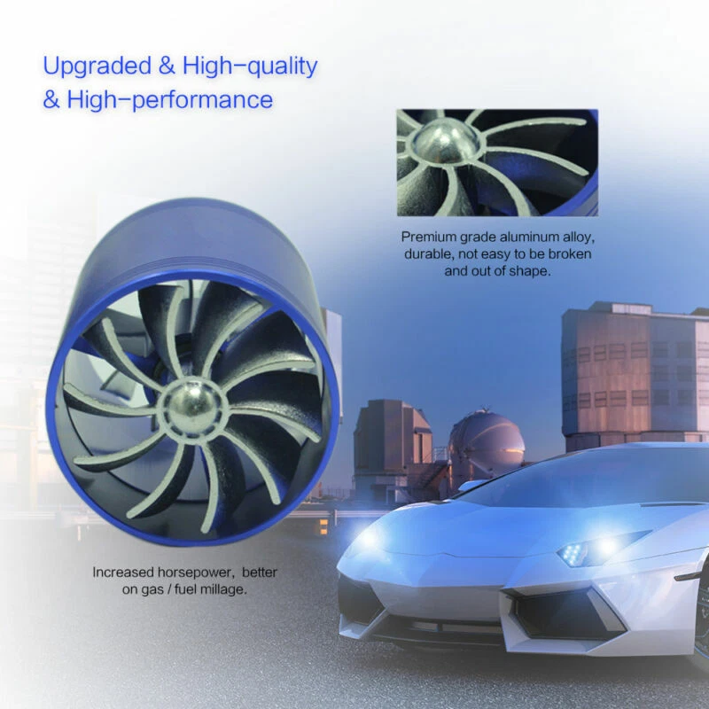 Turbonador de admisión de aire para automóvil ventilador único motor gasolina ahorro de combustible turbina súper cargador Foto 2 de 4