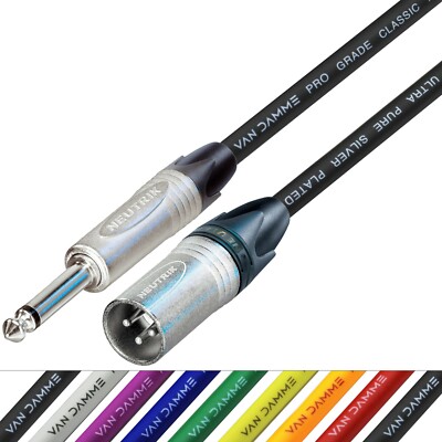 TS Mono 1/4'' Klinke auf Stecker XLR Gitarrenkabel Leitung unsymmetrisch Neutrik Van Damme