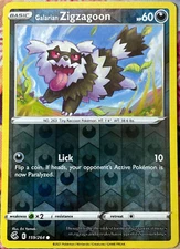 Galarian Zigzagoon Reverse Holo - 159/264 - Fusion Strike Pokemon 2021