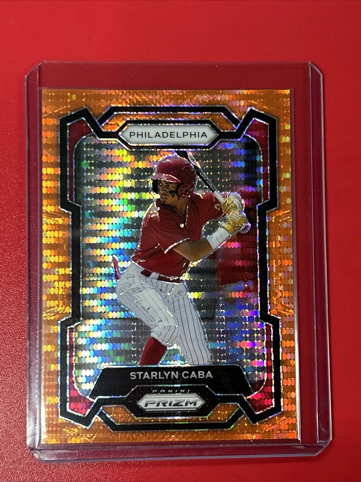 2024 Panini Prizm Baseball Starlyn Caba Orange Pulsar 256/399
