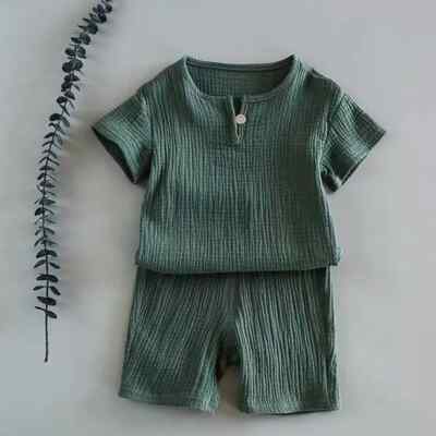 New Summer Children's Clothing Set for 0-7Y Boys & Girls Cotton Linen Suit