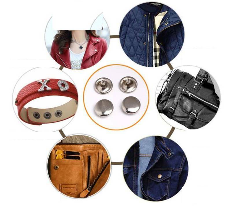 15 To 100 Sets Silver Rivets Double Cap Leather Craft Rapid Rivet ...