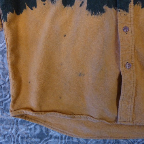 Field & Stream Shirt Men XL Green Bleached Button Up Flannel Heavyweight Chamois - Picture 7 of 17